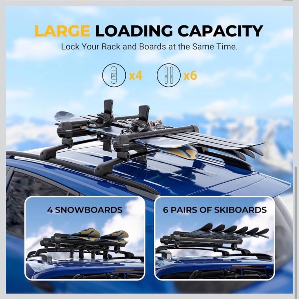 Lockable Ski & Snowboard Racks, Extension with Sliding Feature - Picture 3 of 10